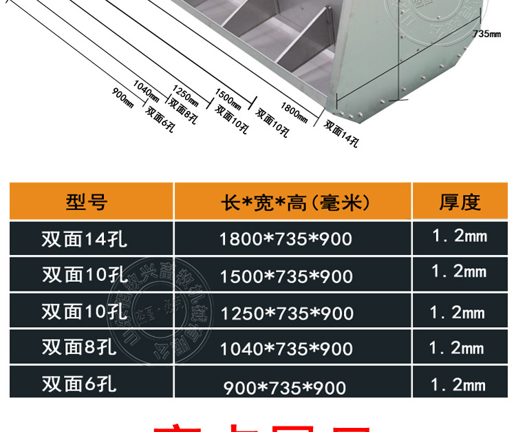 佰牧興不銹鋼雙面無死角育肥料槽