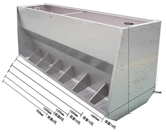 不銹鋼育肥豬料槽尺寸